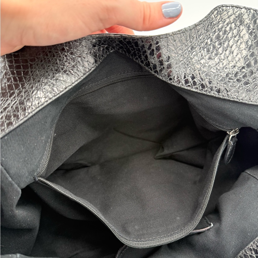 Celine Black Python Embossed Hobo Bag - image 8